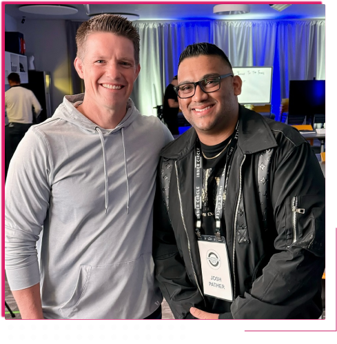 Josh Pather with Russell Brunson at ClickFunnels event