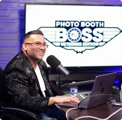 Josh Pather hosting Photo Booth Boss podcast